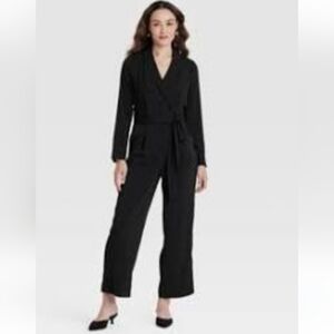 A NEW DAY Black Wrap  Jumpsuit Size Large